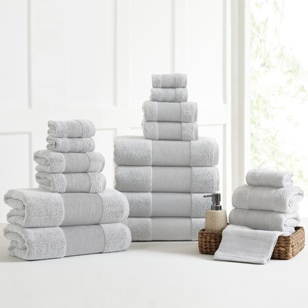 Air Cloud 18-Piece Towel Set Soft Gray
